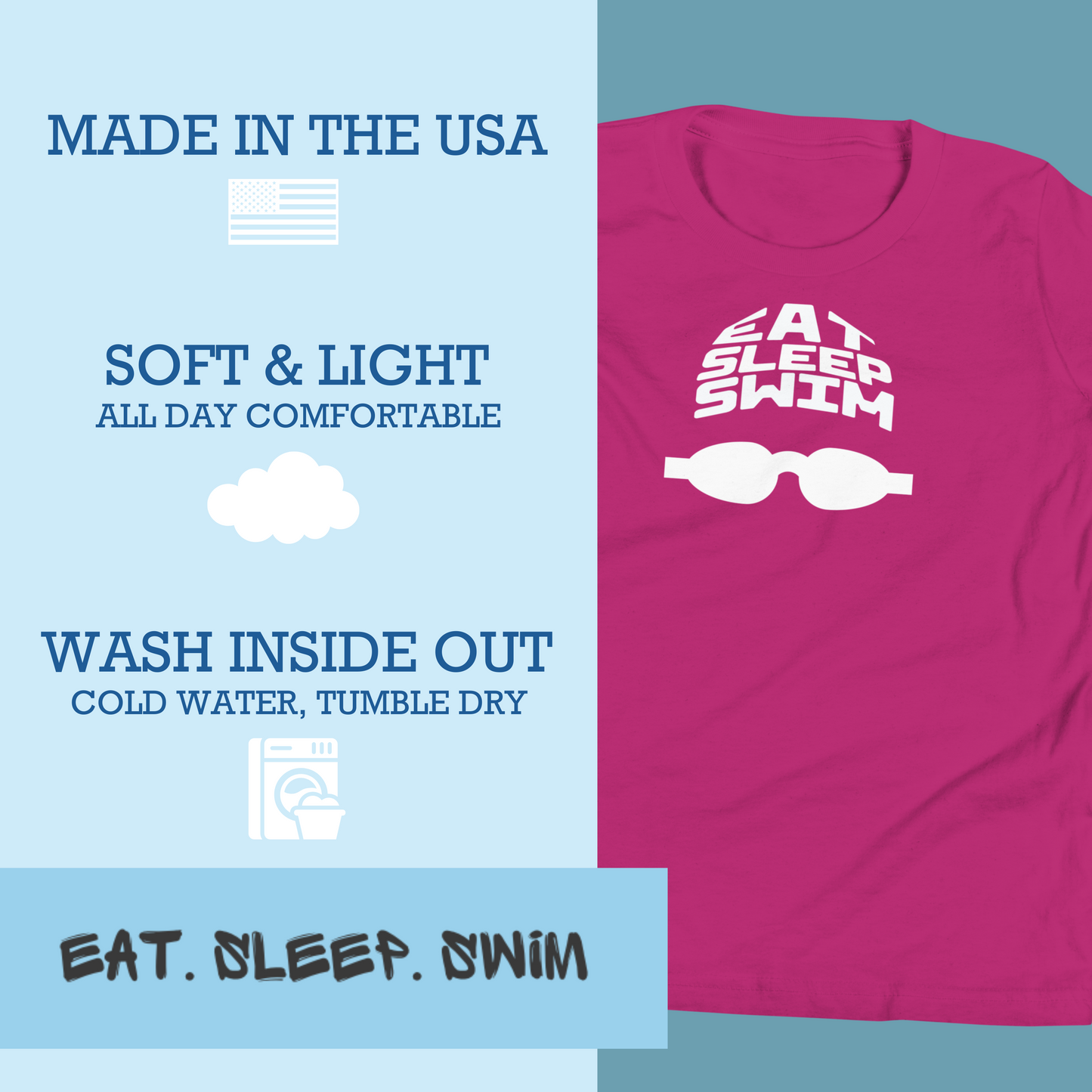 Eat Sleep Swim - Youth Unisex T-Shirt